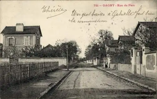 Ak Gagny Son Saint Denis, Rue du Parc