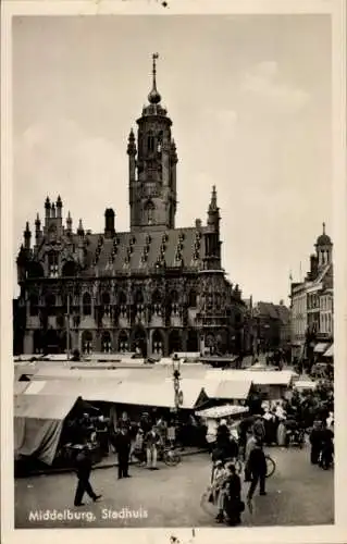 Ak Middelburg Zeeland Niederlande, Rathaus