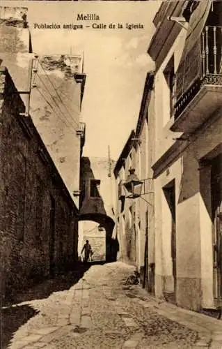 Ak Melilla Spanien, Población antigua, Calle de la Iglesia