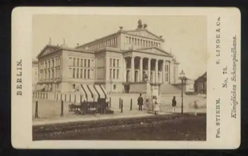 CdV Fotografie Berlin, Ansicht Königliches Schauspielhaus, Gendarmenmarkt