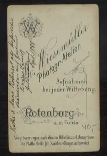 CdV Fotografie Rotenburg an der Fulda, zwei Mädchen in hessischer Tracht