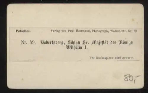 CdV Potsdam Babelsberg, Schloß König Wilhelm I.