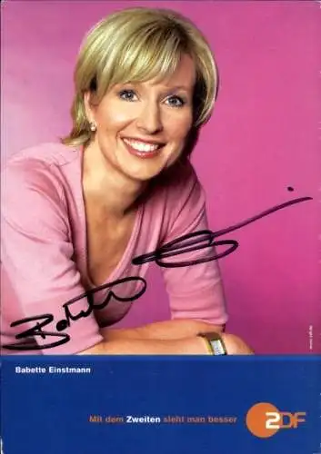 Ak Schauspielerin Babette Einstmann, Portrait, ZDF, Autogramm