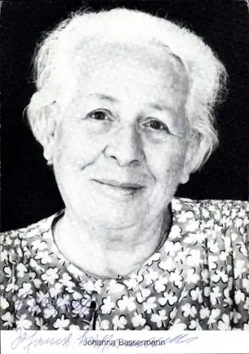 Ak Schauspielerin Johanna Bassermann, Portrait, Autogramm