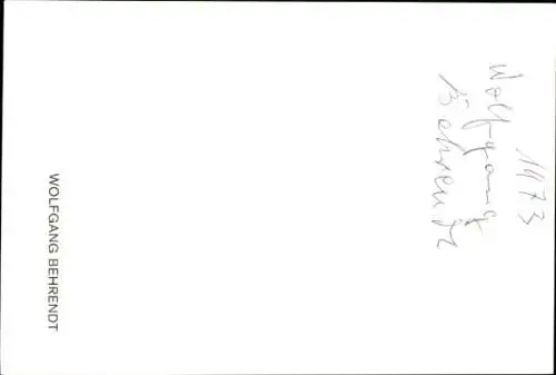 Ak Nachrichtensprecher Wolfgang Behrendt, Portrait, Autogramm