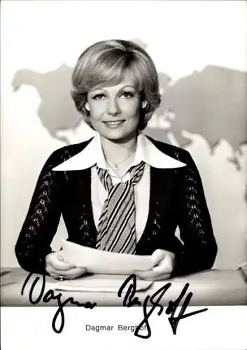 Ak Schauspielerin Dagmar Berghoff, Portrait, Autogramm, Tagesschau