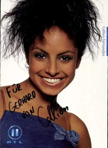 Ak Schauspielerin Colien Fernandes, Portrait, Autogramm, RTL II, Bravo TV