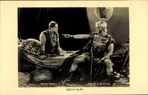 Ak Schauspieler Ramon Novarro und Francis X. Bushman, Film Ben-Hur