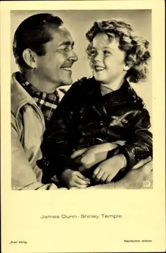 Ak Schauspielerin Shirley Temple und James Dunn, Portrait