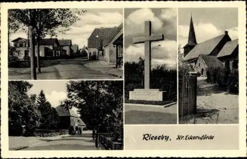 Ak Rieseby in Schleswig Holstein, Kirche, Straße