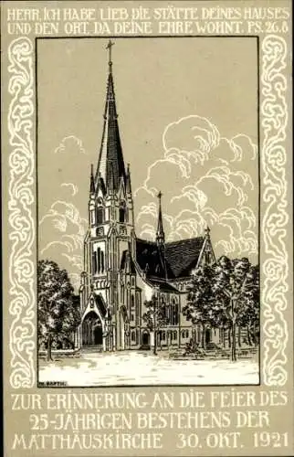 Künstler Ak Basel Stadt Schweiz, Matthäuskirche