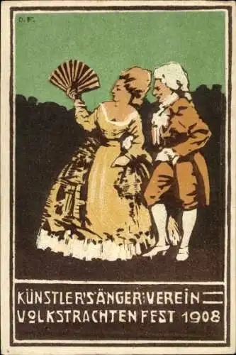 Künstler Ak Künstler- und Sänger-Verein, Volkstrachten-Fest 1908