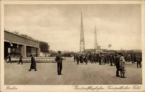 Ak Tempelhof Berlin, Zentralflughafen Tempelhofer Feld