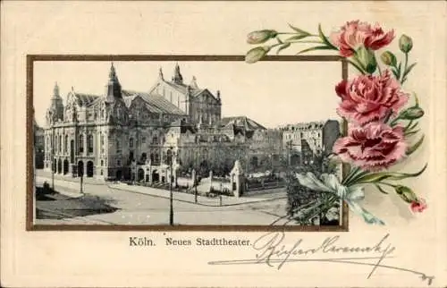 Präge Passepartout Ak Köln am Rhein, Stadttheater