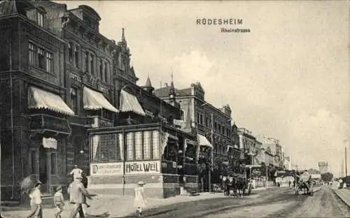 Ak Rüdesheim am Rhein, Rheinstraße, Hotel Weil