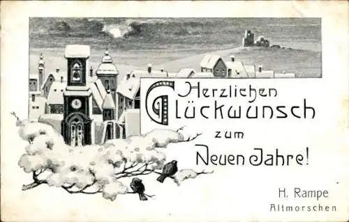 Ak Altmorschen Morschen Hessen, Ortsansicht, Winter, Neujahr