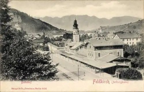 Ak Feldkirch Vorarlberg, Bahnhof