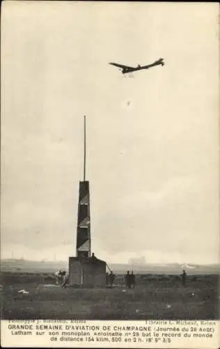 Ak Great Aviation Week of Champagne, Latham, Antoinette Monoplane