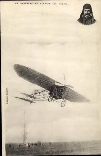 Ak Zivilflugzeug, Eindecker, Bleriot, Pilot, Flugpionier
