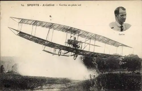Ak Aviation, Curtiss im Flug, Doppeldecker