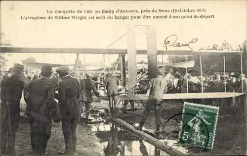 Ak Aviation, Eroberung der Luft in Camp d'Auvours 1908, Wilbur Wrights Flugzeug