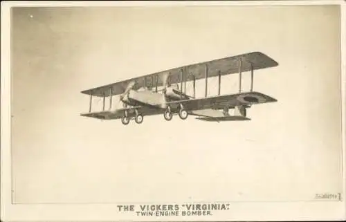 Ak Britisches Militärflugzeug Vickers Virginia, Bomber