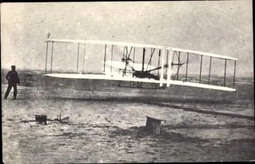 Ak Flugzeug Wright 1903 Flyer, Flugpionier