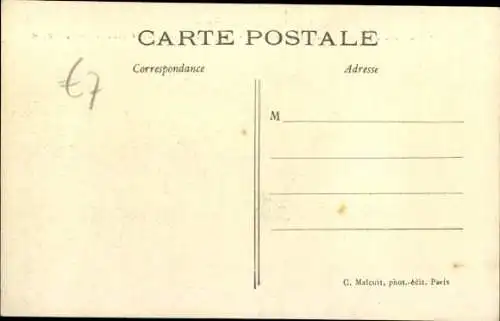 Ak Pioneers of the Air, Mr. Aders Flugzeug, experimentiert im Camp de Satory, 1897