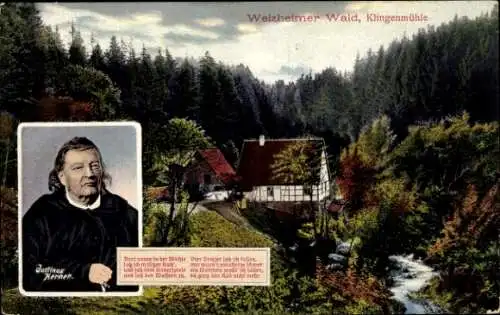 Ak Welzheim in Württemberg, Justinus Kerner, Klingenmühle