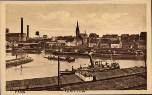 Ak Herne im Ruhrgebiet Westfalen, Hafen, Dampfer