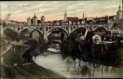 Ak Bautzen in der Oberlausitz, Gesamtansicht, Brücke, Zukunft