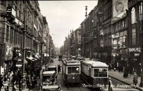 Ak Berlin Mitte, Leipziger Straße, Straßenbahnen Nr. 69 und 54