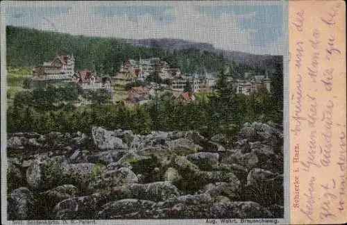 Seiden Ak Schierke Wernigerode im Harz, Gesamtansicht