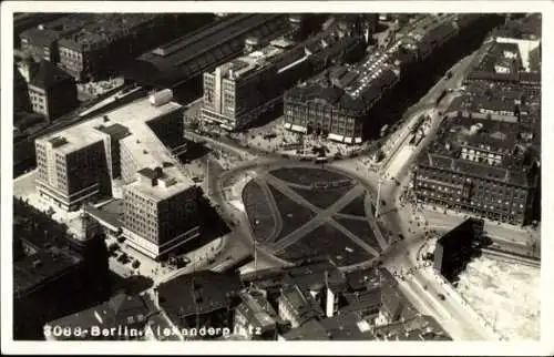 Ak Berlin, Fliegeraufnahme, Alexanderplatz, Bahnhof