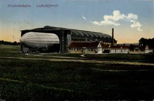 Ak Friedrichshafen am Bodensee, Luftschiffwerft, Zeppelin