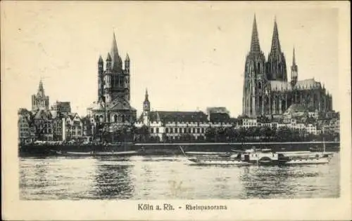 Ak Köln am Rhein, Rheinpanorama, Dom