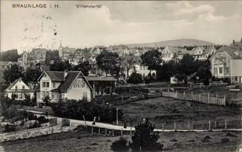 Ak Braunlage im Oberharz, Teilansicht, Villenviertel, Gärten