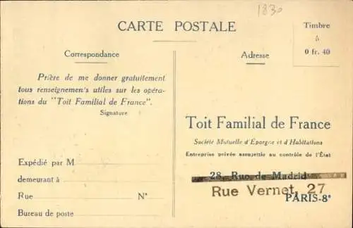 Ak Reklame, Toit Familial de France, Societe Mutuelle d’Epargne et d’Habitations