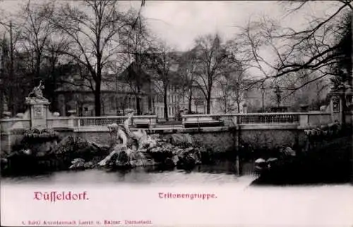 Ak Düsseldorf am Rhein, Tritonengruppe