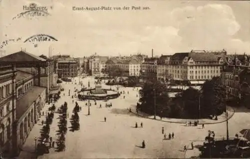 Ak Hannover in Niedersachsen, Ernst-August-Platz, Blick von der Post aus