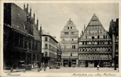 Ak Hannover in Niedersachsen, Marktplatz am alten Rathaus