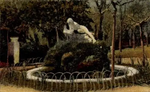 Ak Sétif Algerien, Square d'Orleans, Statue von Acis