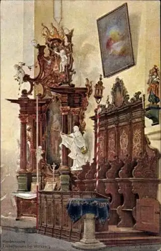 Ak Tückelhausen Ochsenfurt in Unterfranken, Klosterkirche, Innenansicht