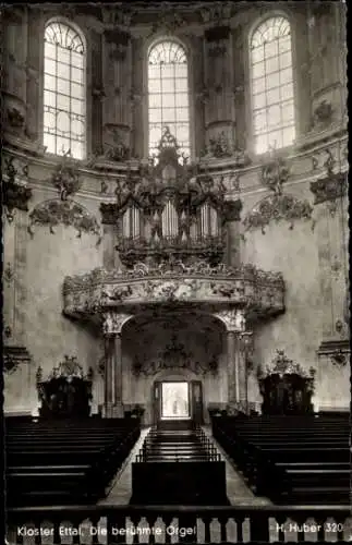 Ak Ettal Oberbayern, Kloster, Benediktinerabtei, Orgel