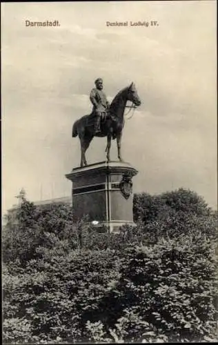 Ak Darmstadt in Hessen, Denkmal Ludwig der IV.