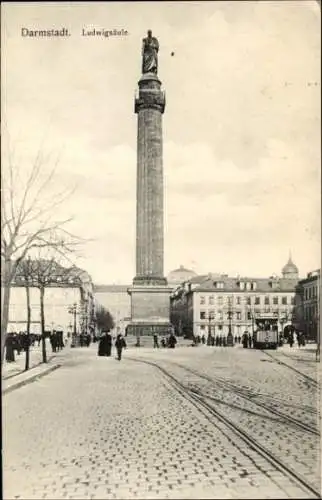 Ak Darmstadt in Hessen, Ludwigsäule