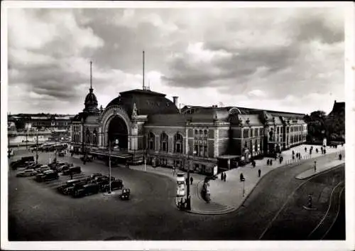 Ak Kiel Schleswig Holstein, Hauptbahnhof, Parkplatz