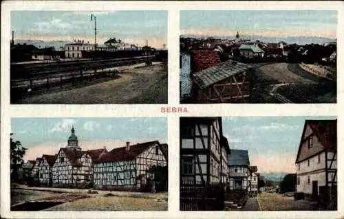 Ak Bebra an der Fulda Hessen, Bahnhof, Bäckerei, Fachwerkhäuser, Stadtansichten