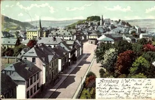 Litho Arnsberg im Sauerland Westfalen, Stadtbild