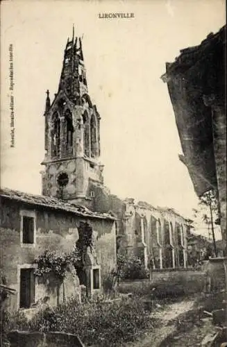 Ak Lironville Meurthe et Moselle, Kirche, Ruinen